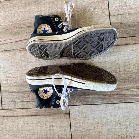 Converse Black and White High-Top Canvas Sneakers - Picture 5 of 10